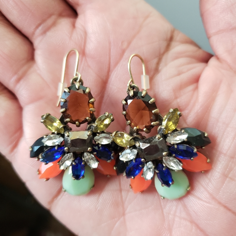 J. Crew Resin and Crystal Earrings - Picture 2 of 3